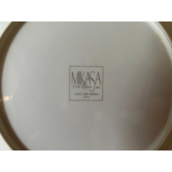 5 Mikasa June Garden Dinner Plates 10.75" Platinum Trim - Picture 10 of 12